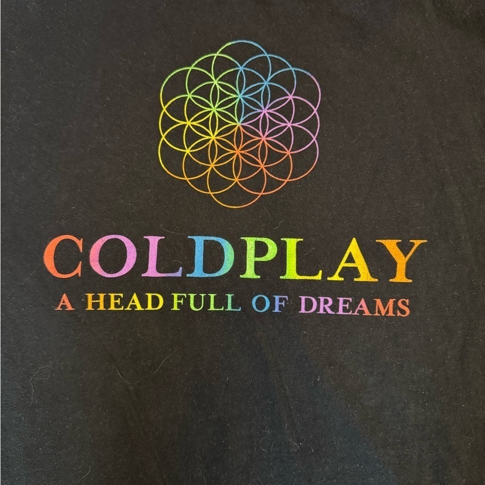 Coldplay 2016 Tour A Head Full of Dreams  Black Graphic T-Shirt Men’s size XL - Picture 3 of 6